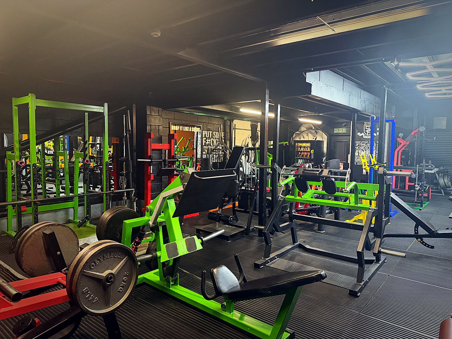 Green power racks and plate-loaded machines in the strength zone